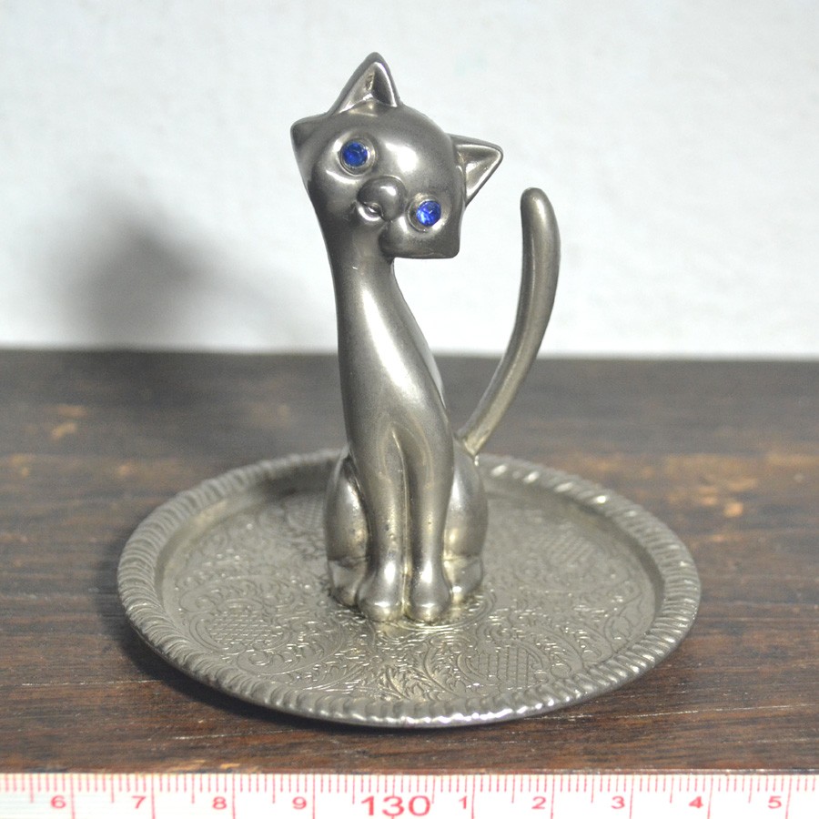 Ep Zinc Alloy Silver Cat Jewelry Tray