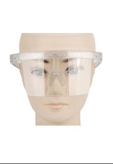 Fashionable Oversize Shield Visor Sunglasses Glitter White Frame Transparent Lens