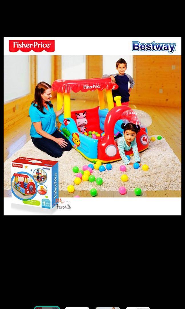 Fisher price inflatable train ball pit play tent toddler Hobbies