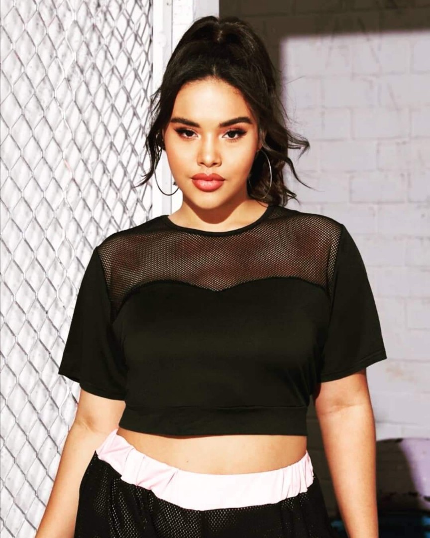 fishnet under crop top