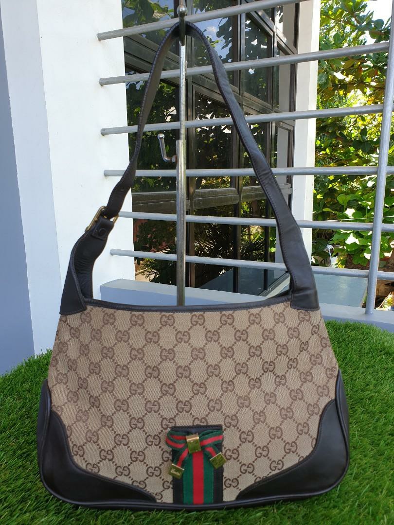 gucci canvas leather shoulder bag