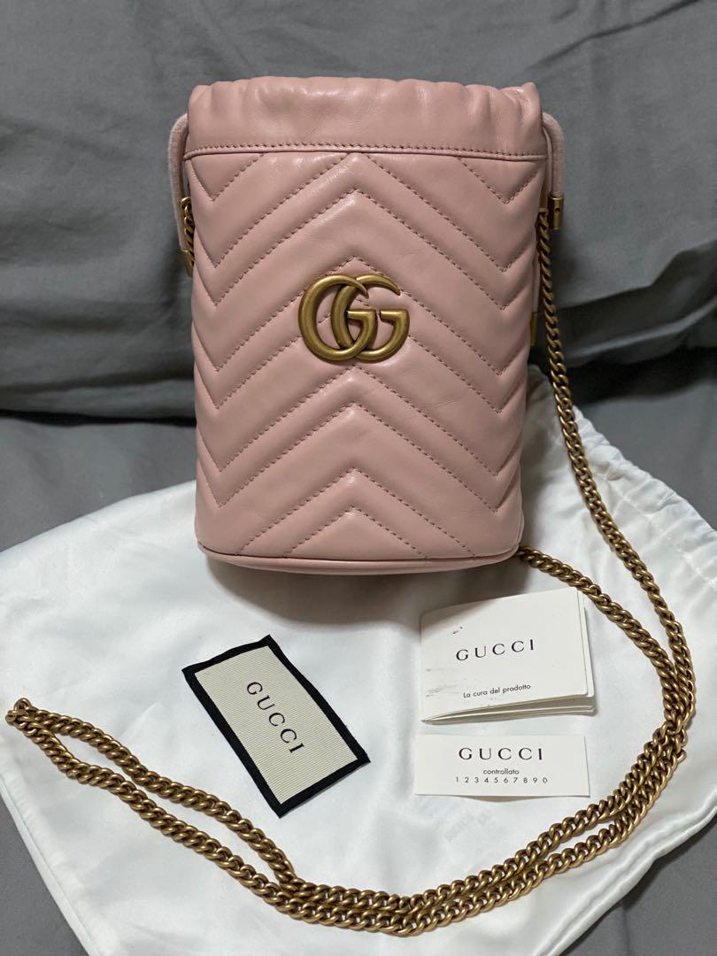 Gucci GG Marmont Mini Quilted Leather Bucket Bag