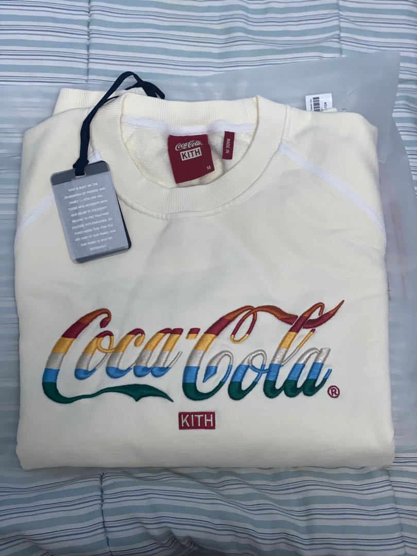 KITH x Coca-Cola Striped Crewneck Ivory www.krzysztofbialy.com