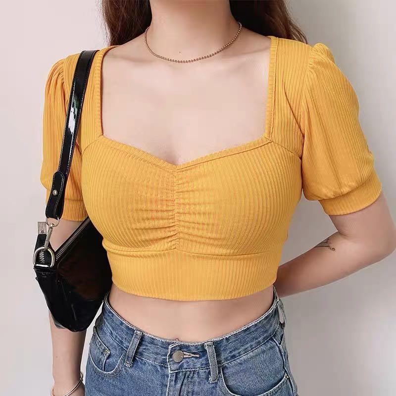 Mustard yellow top crop top outfit