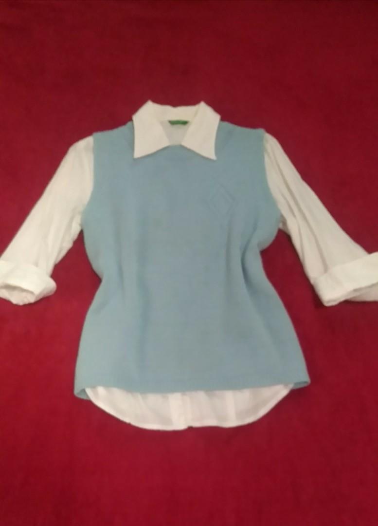blue sweater vest womens
