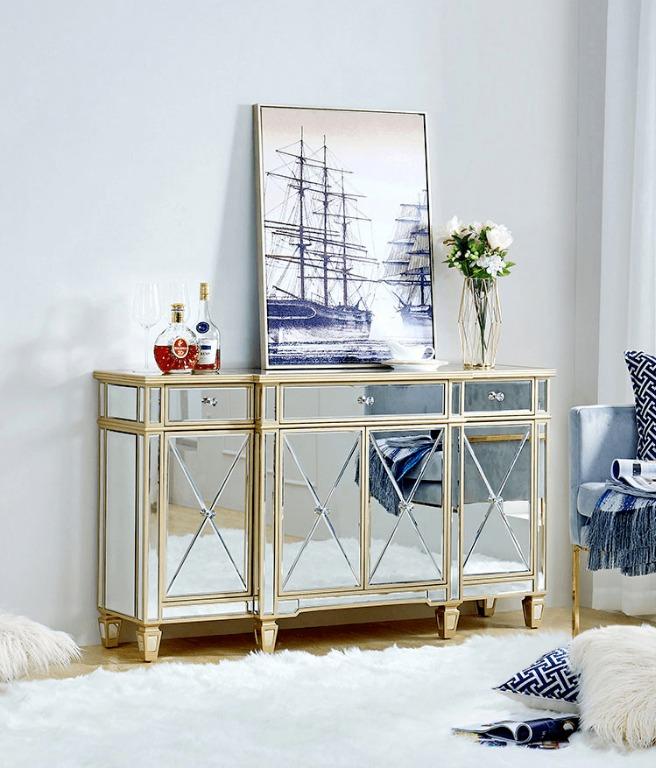 Mirrored sideboard hot sale table