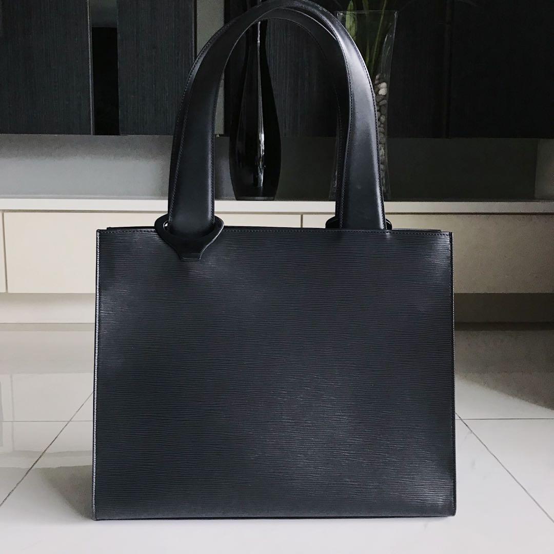 LOUIS VUITTON Black Epi Leather Z Gemeaux Tote Bag Shoulder