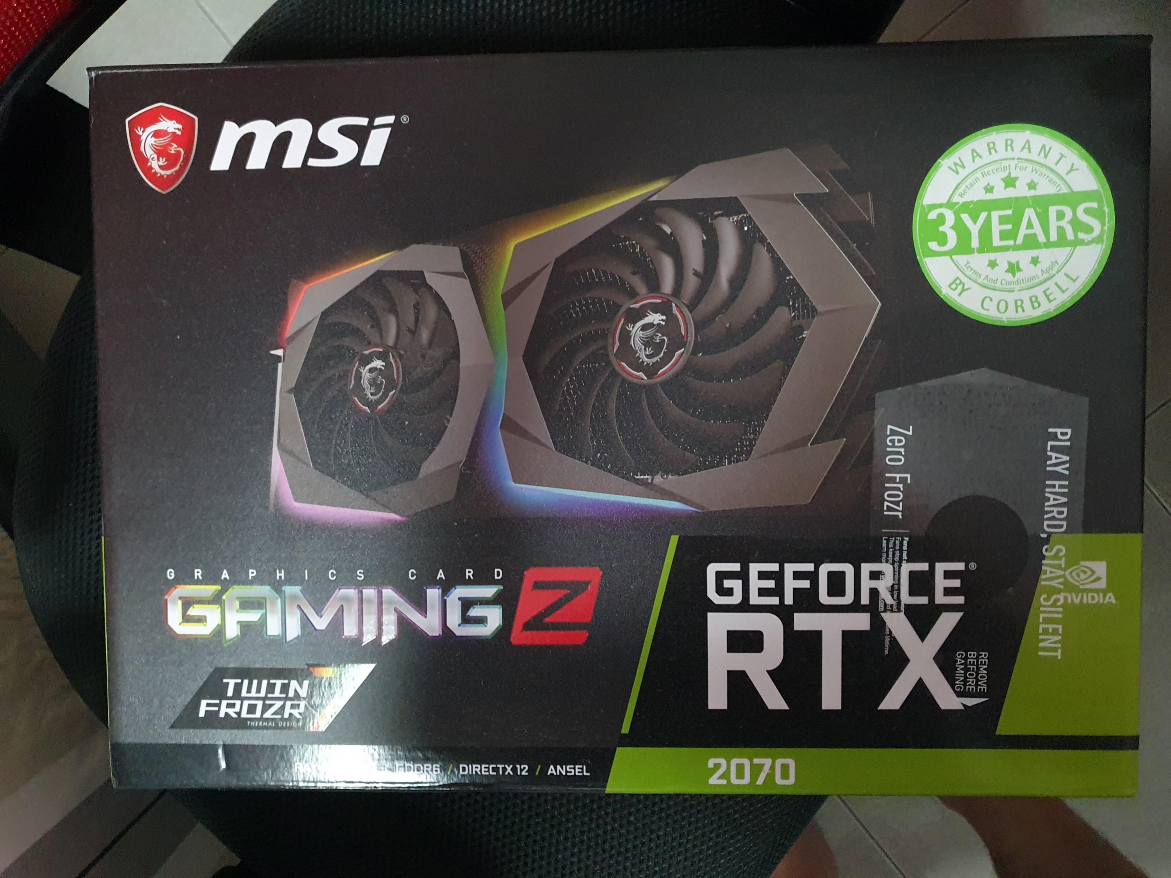 rtx 2070 msi gaming z graphic card, Computers  Tech, Parts  Accessories,  Computer Parts on Carousell