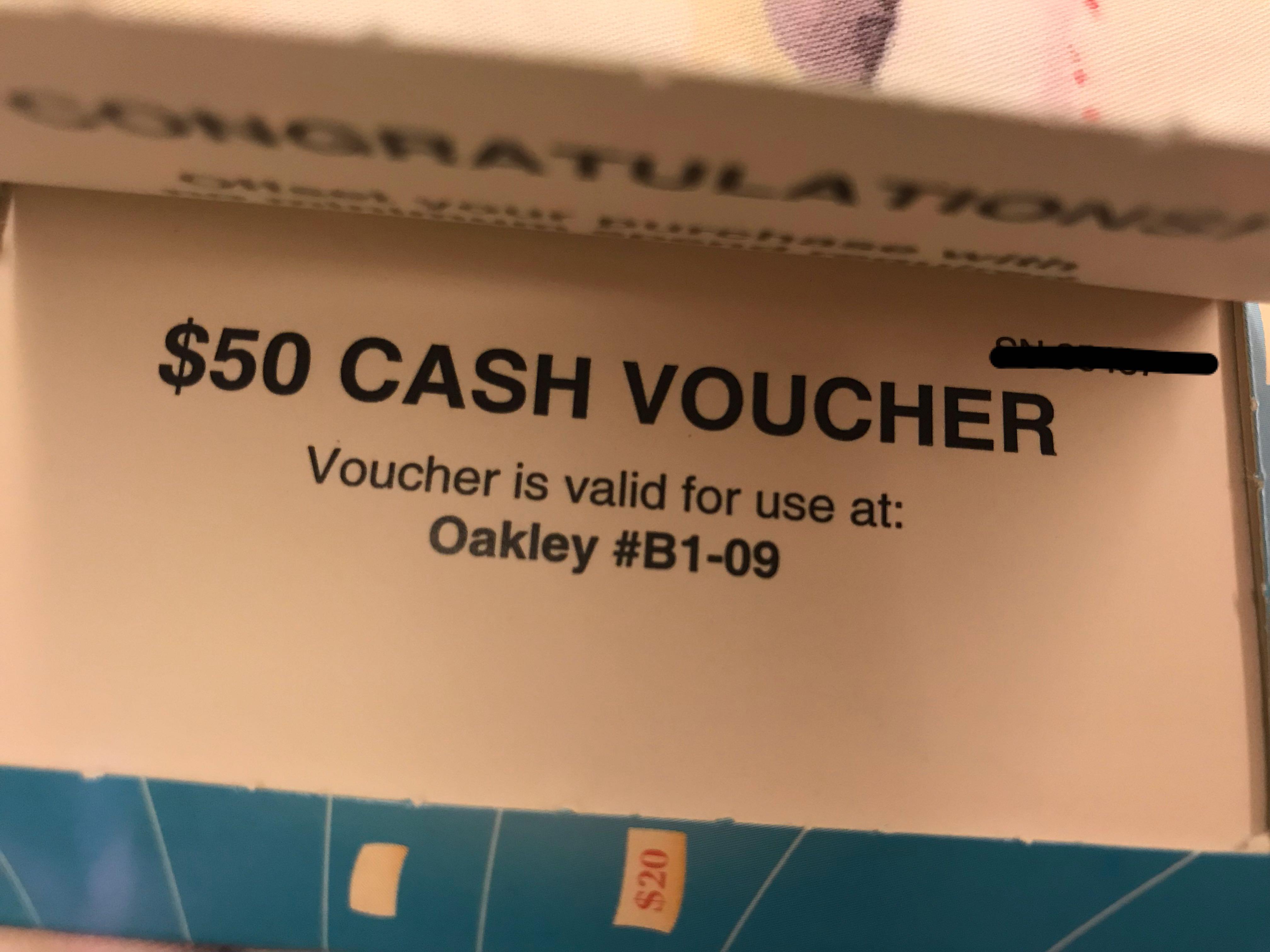 oakley voucher