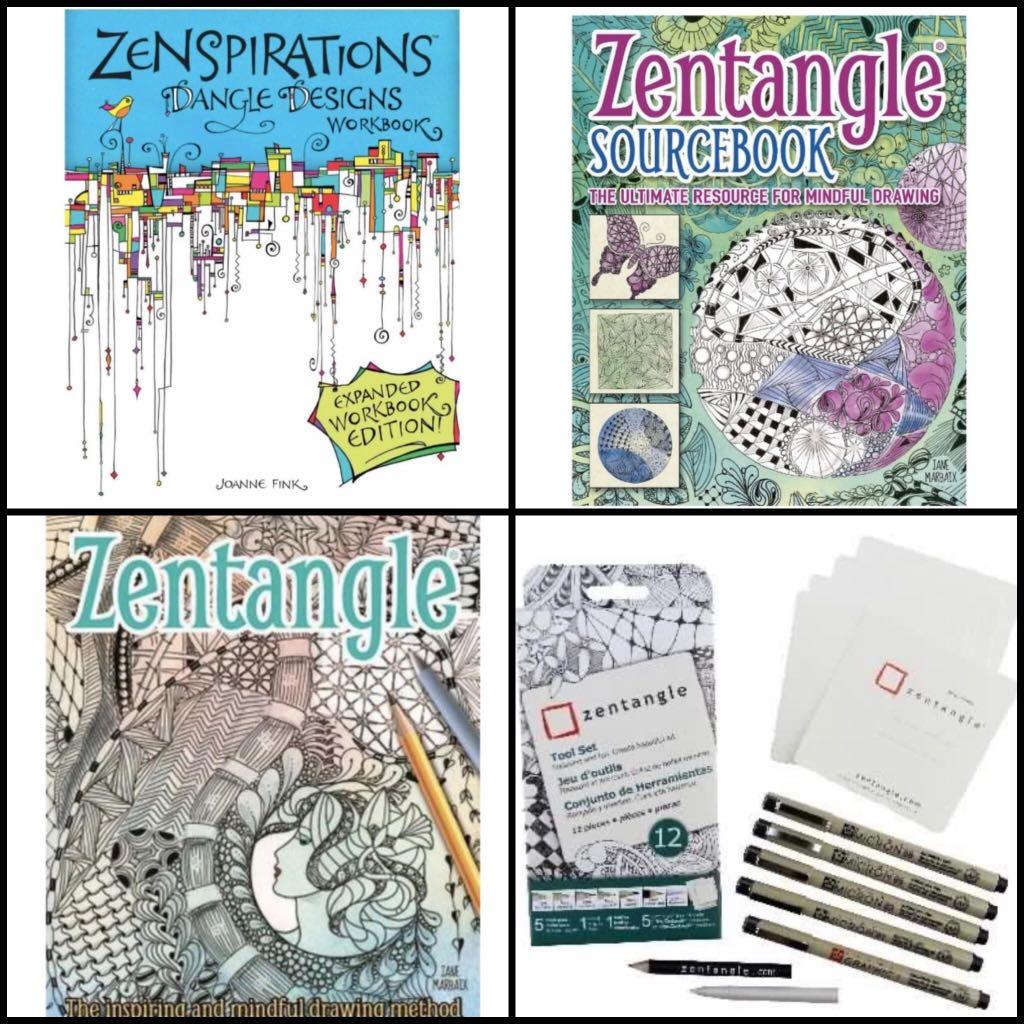 zentangle, Design, Zentangle Kit W Micron Pens Cotton Paper Book Pencils  Dice