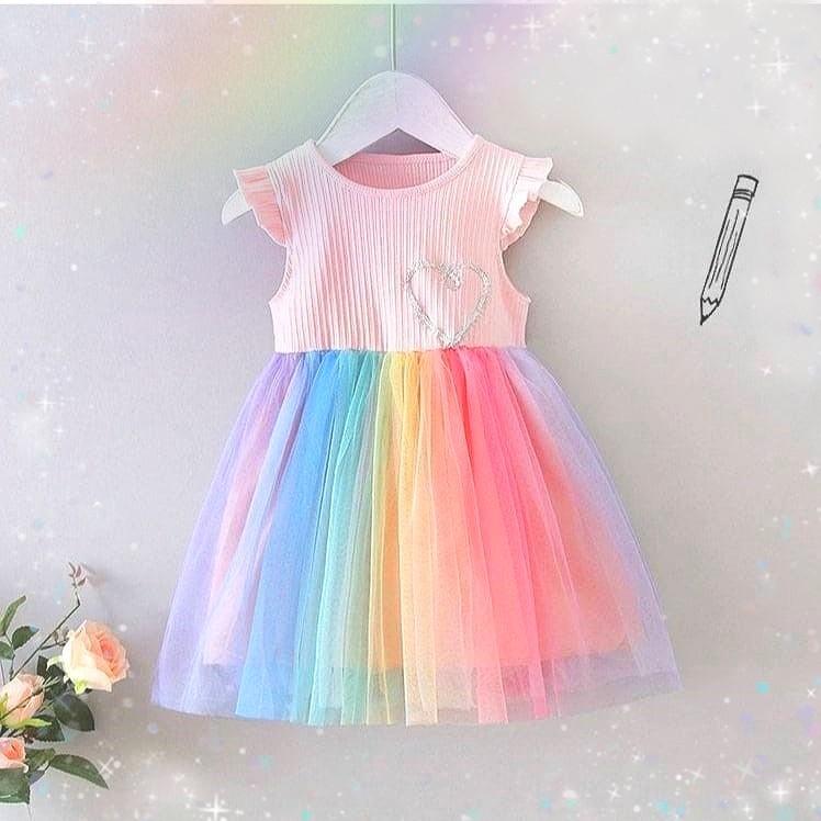 Rainbow tulle dress on sale