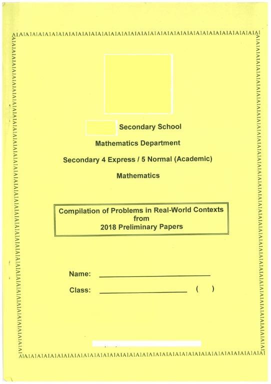 Real World Maths Compilation Sec 4 Prelim Paper Exam Paper Real Life Mathematics Books Stationery Textbooks Secondary On Carousell