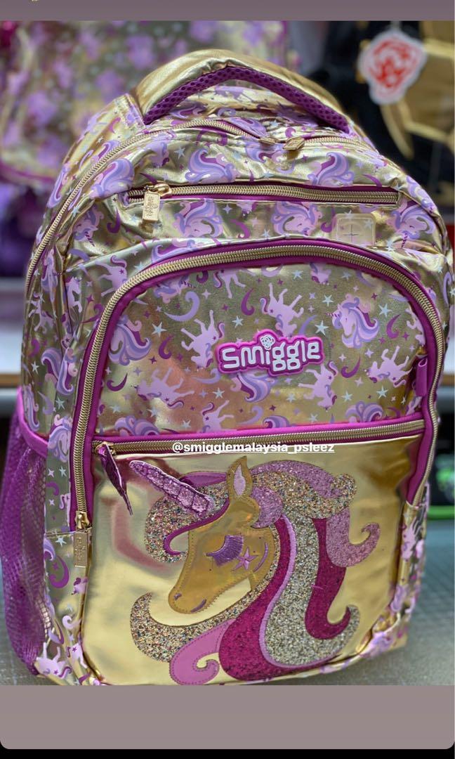 Smiggle gold backpack clearance
