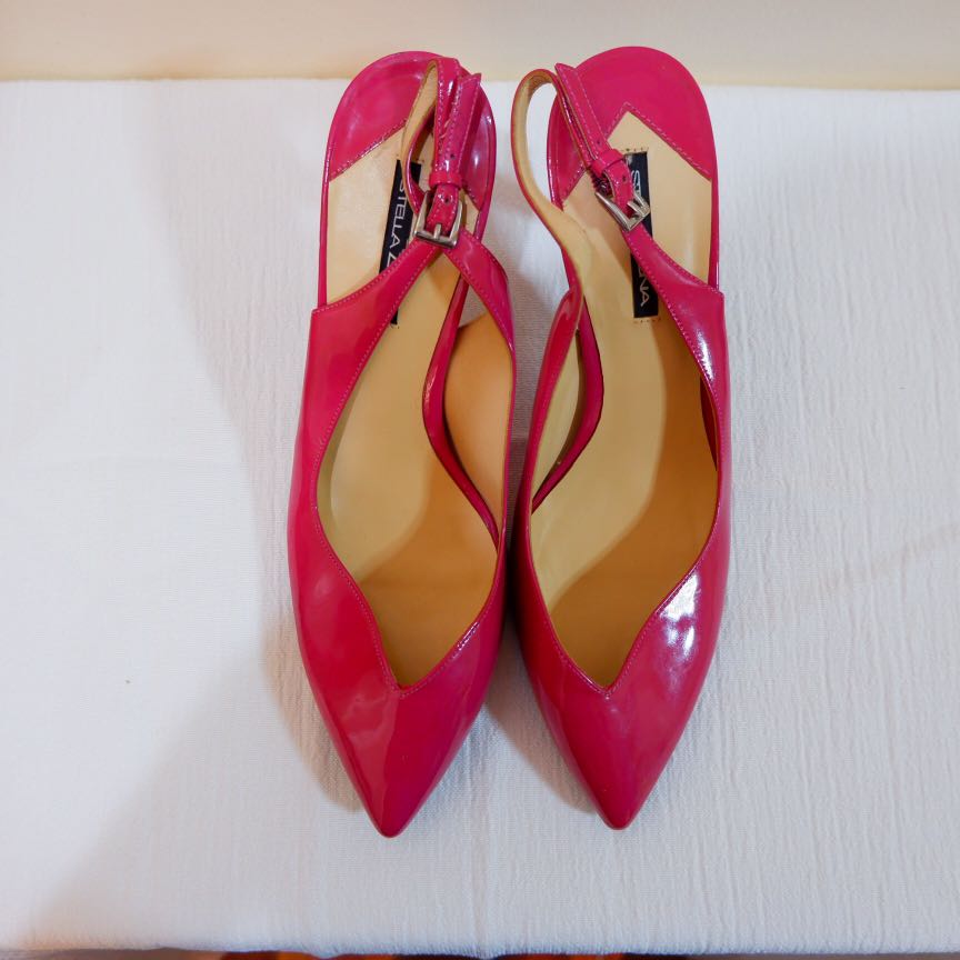 fuchsia mid heel shoes