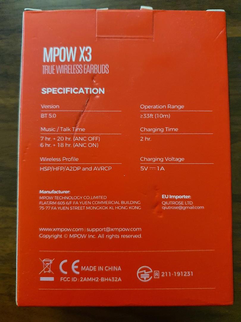 Mpow x3 on sale charging time