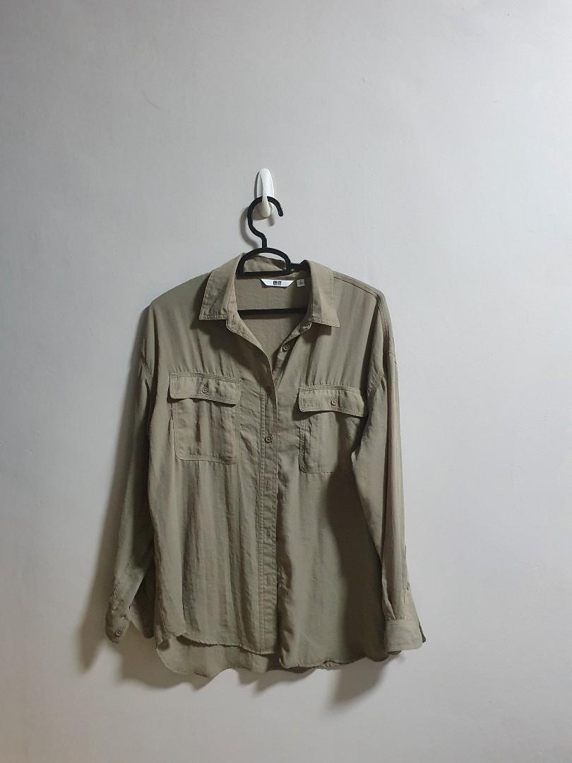 green chiffon blouse long sleeve