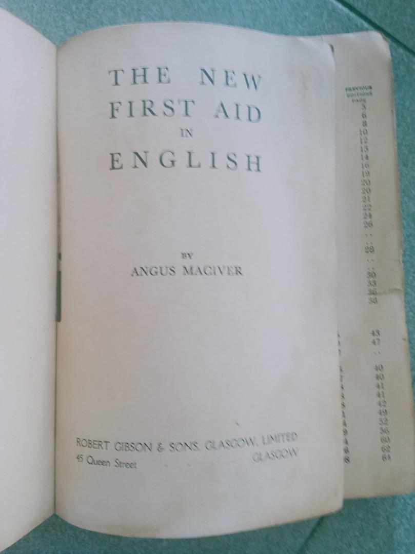 Vintage Book, The New First Aid in English by Angus Maciver., Hobbies
