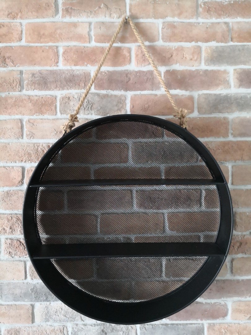 Wrought iron round shelf, Furniture & Home Living, Furniture, Shelves