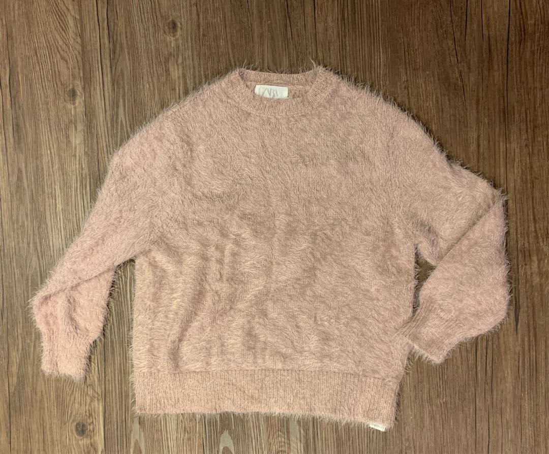 Zara Nude Pink Fuzzy Sweater