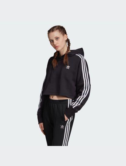 adidas cropped hoodie black