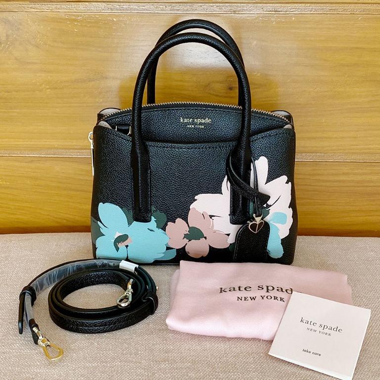 Authentic KATE SPADE Black Margaux Floral Leather Mini Satchel Crossbody Bag  PXRUA812, Women's Fashion, Bags & Wallets, Purses & Pouches on Carousell