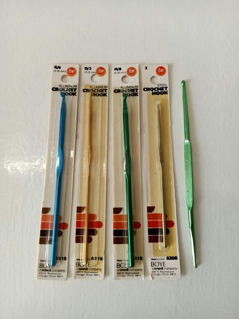 Bnew Boye crochet needles / tools (Category: Craft Supplies & Tools) located in Paranaque City. Submitted by trinkets_by_joy (Listing ID 1034717723, Image 1). Description: take all assorted sizes sold as set 1pc opened , the rest are sealed made in usa inquire now.