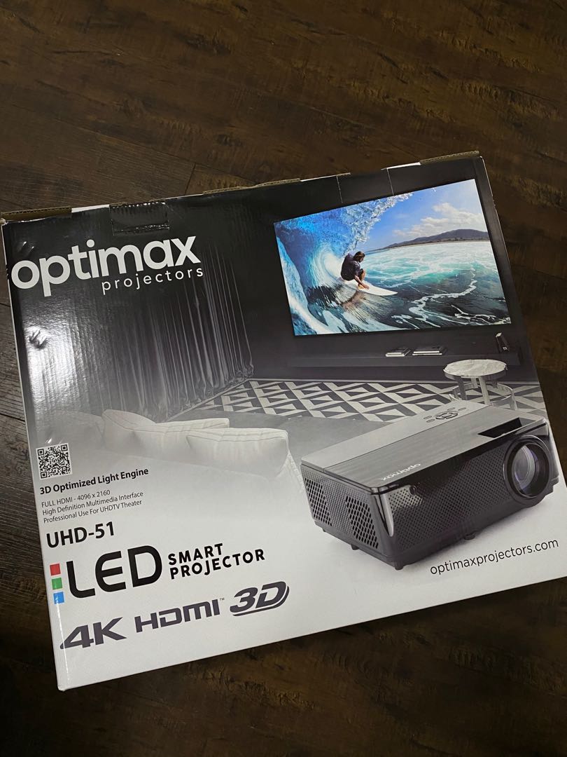 Brand New Optimax Projector + Projector Screen