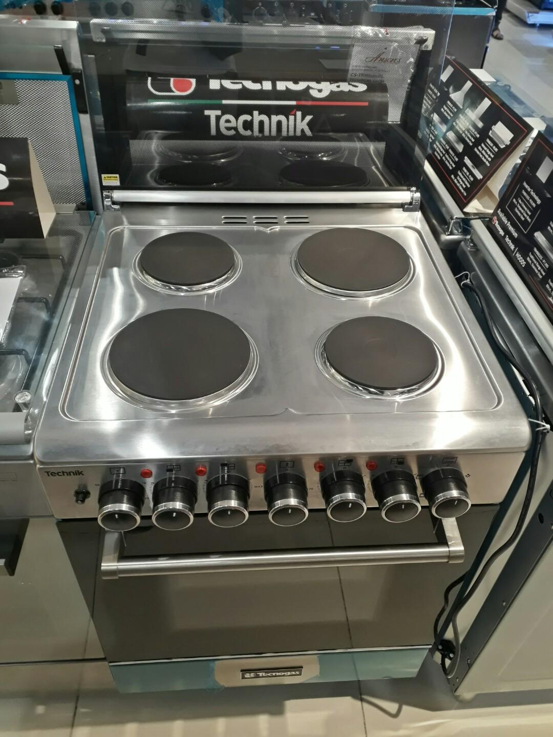 Tecnogas Electric Cooking Range 50cm 60cm (Category: Cookers) located in Makati City. Submitted by francohomeappliancestrading (Listing ID 1034703735, Image 2). Description: For Cash Transaction Only Brandnew/Receipt 50cm TFE5502FRSS Reg Price:19,990❌ Discounted:14,550cash✅ 60cm TFE6004FRSS Reg Price:32,990❌ Discounted:21,350cash✅ •Electric Hot Plates •Full Stainless Steel •Electric Multifunction Oven •4 Cooking Functions •Thermostat Controlled O