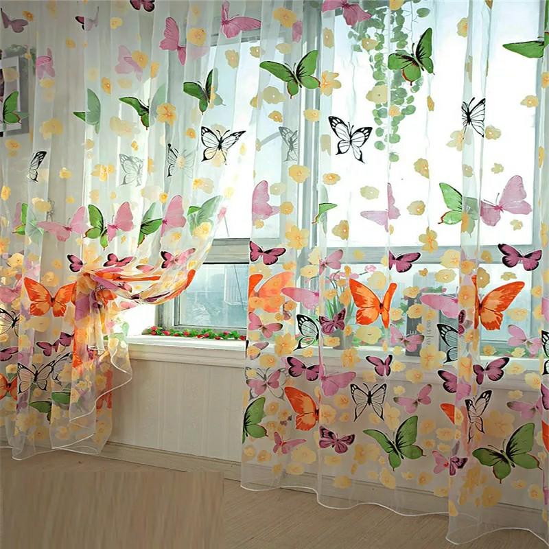Butterfly Print Sheer Window Panel Curtains Room Divider New For Living Room Bedroom Kitchen Room Furniture Home Decor Others On Carousell