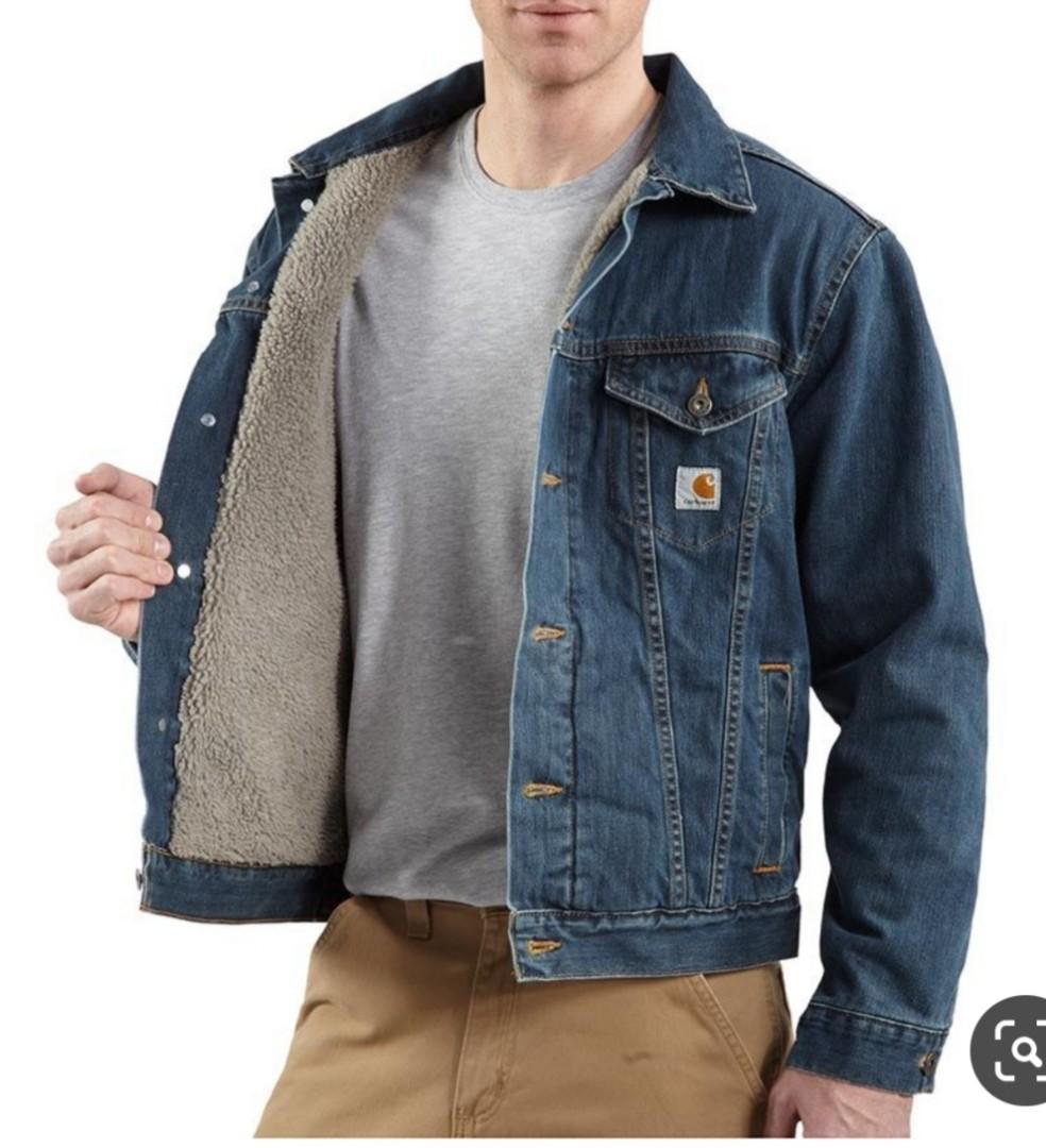 sherpa lined trucker jacket mens