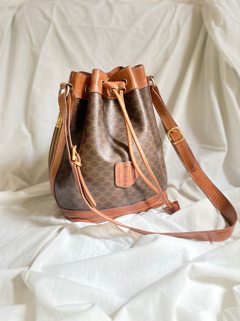celine vintage macadam bucket bolsa