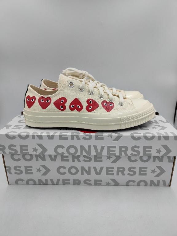 Converse Chuck Taylor All Star 70s Ox Comme Des Garcons Play Multi Heart White Men S Fashion Footwear Sneakers On Carousell