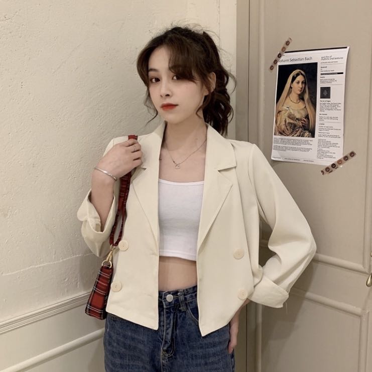 Cream short blazer new arrivals