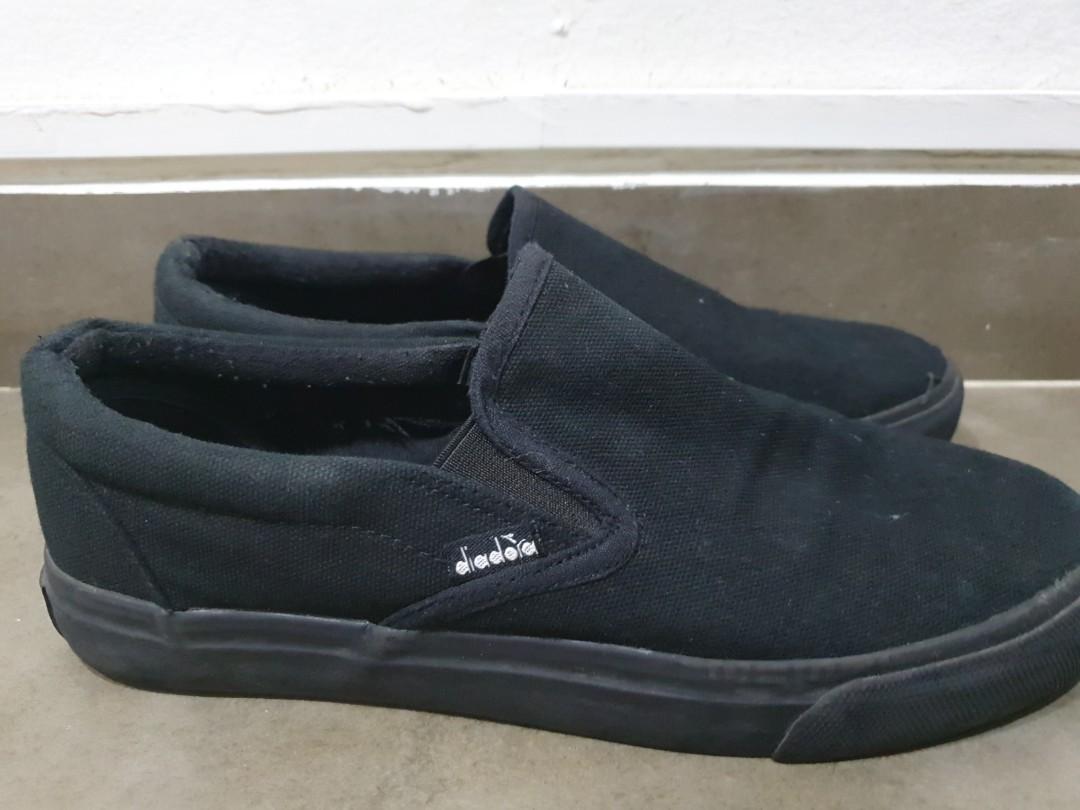 diadora black school shoes