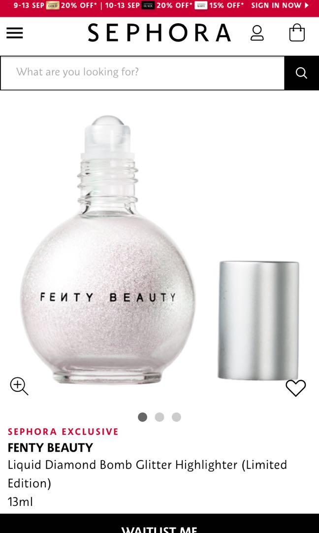 Fenty Beauty Liquid Diamond Bomb Glitter Highlighter Limited Edition