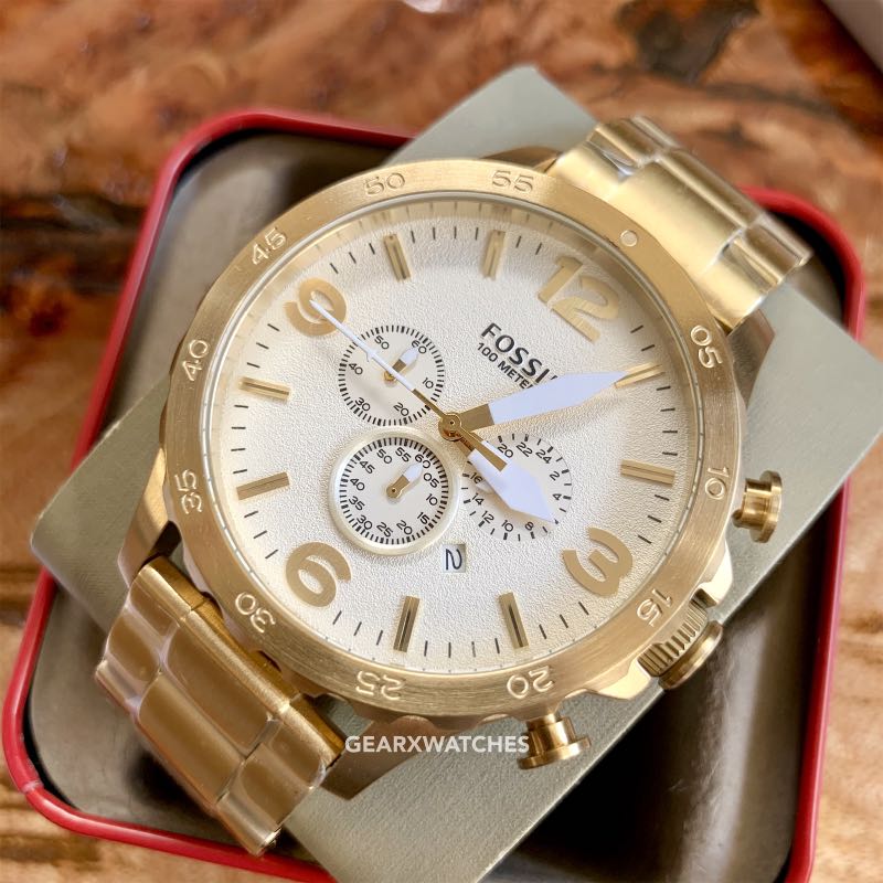 Fossil q nate gold sale