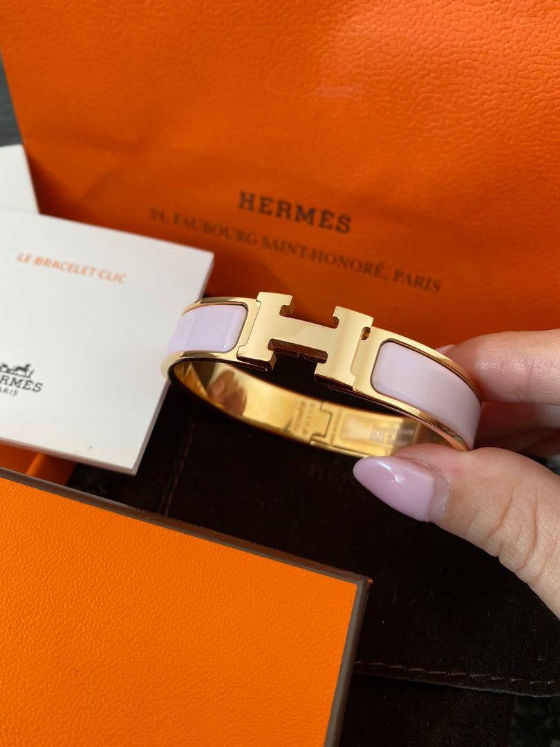 Hermes, Jewelry, Herms Clic H Bracelet Rose Gold In Rose Drage