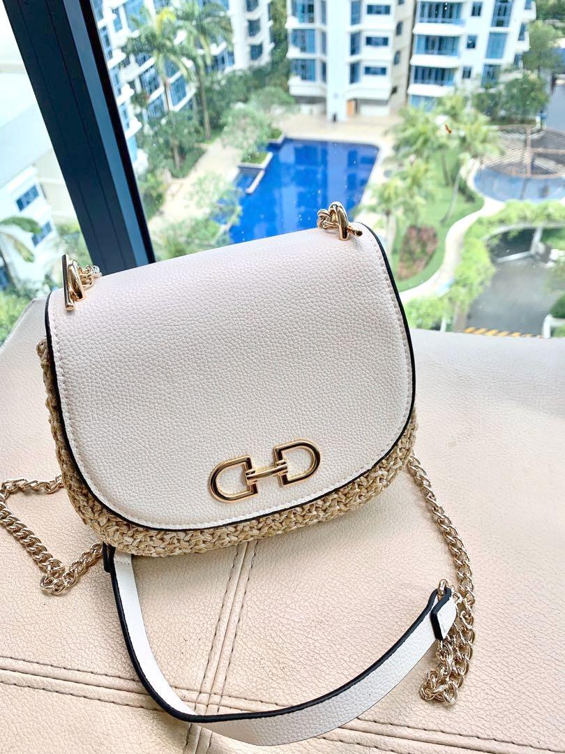 H M Sling Bag White and Gold Brand New