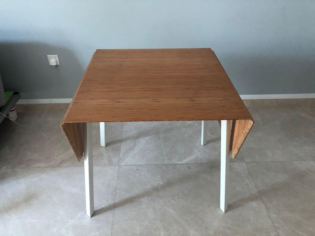 Ikea dropleaf table bamboo, Furniture & Home Living, Furniture, Tables