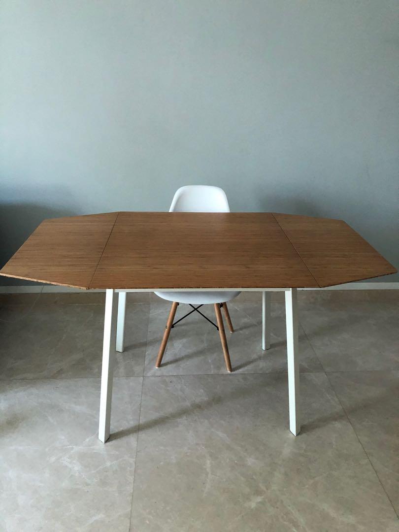Ikea dropleaf table bamboo, Furniture & Home Living, Furniture, Tables