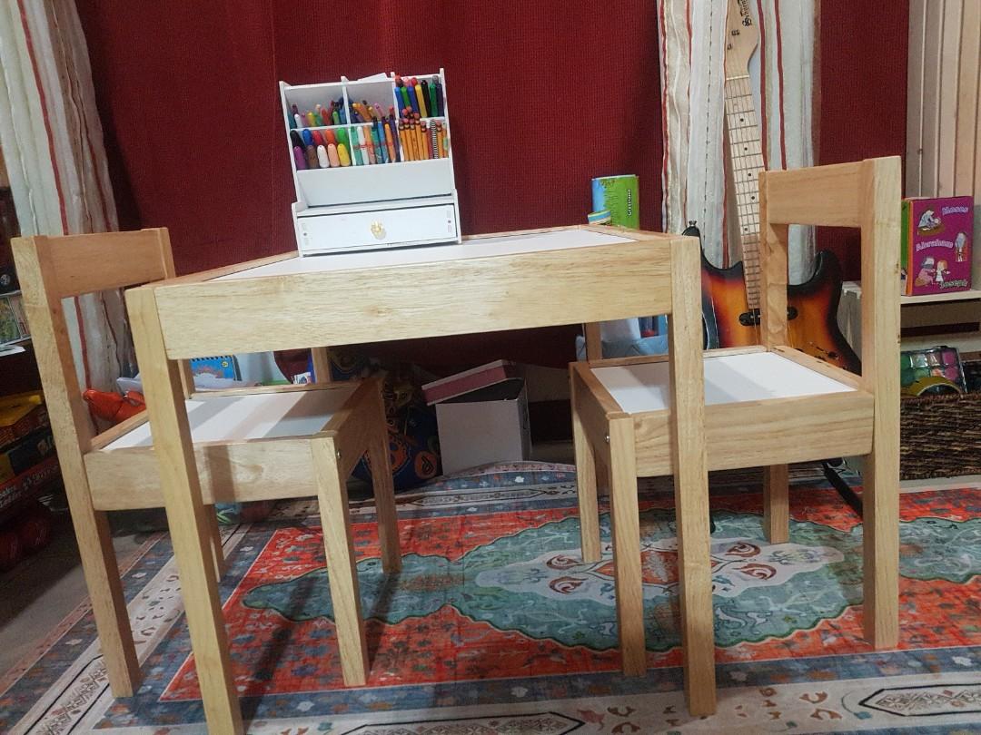 Ikea-inspired wooden table and chair for kids, Babies & Kids, Baby ...