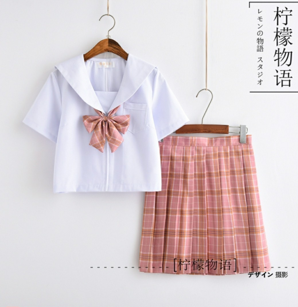 JK school uniform pink skirt, Women's Fashion, Bottoms, Skirts on Carousell