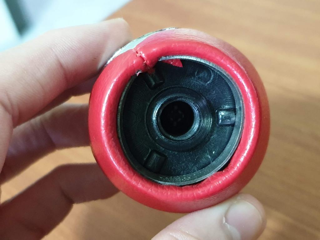 Kia Cerato Koup and Forte Manual Gear Shifter Knob Red Leather Chrome