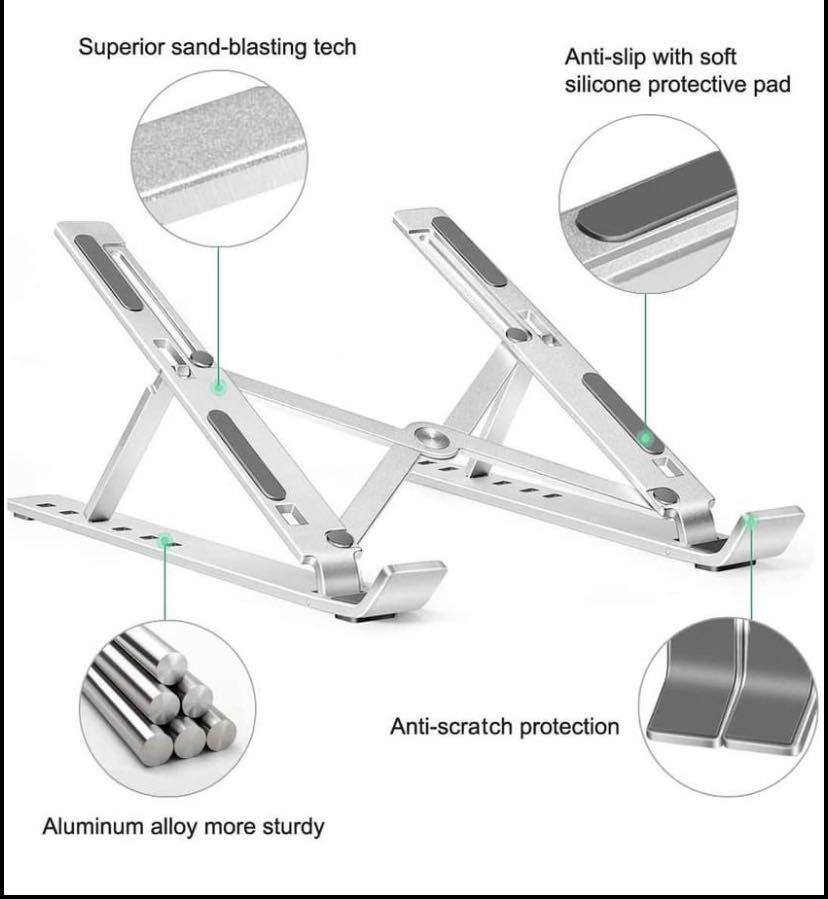 Laptop Stand Alunimum Alloy (Category: Laptops & Notebooks) located in Manila. Submitted by crisdancal (Listing ID 1034669786, Image 1). Description: ‼️Portable Laptop Stand‼️ ✅Aluminum Alloy ✅Matibay ✅To make sure your laptop doesn’t heat up ✅Better Angle ✅Lightweight ✅Can be carry anywhere ✅Comes with free Pouch ✅Can be use for Tablet/IPad ✨500 only plus shipping fee✨.