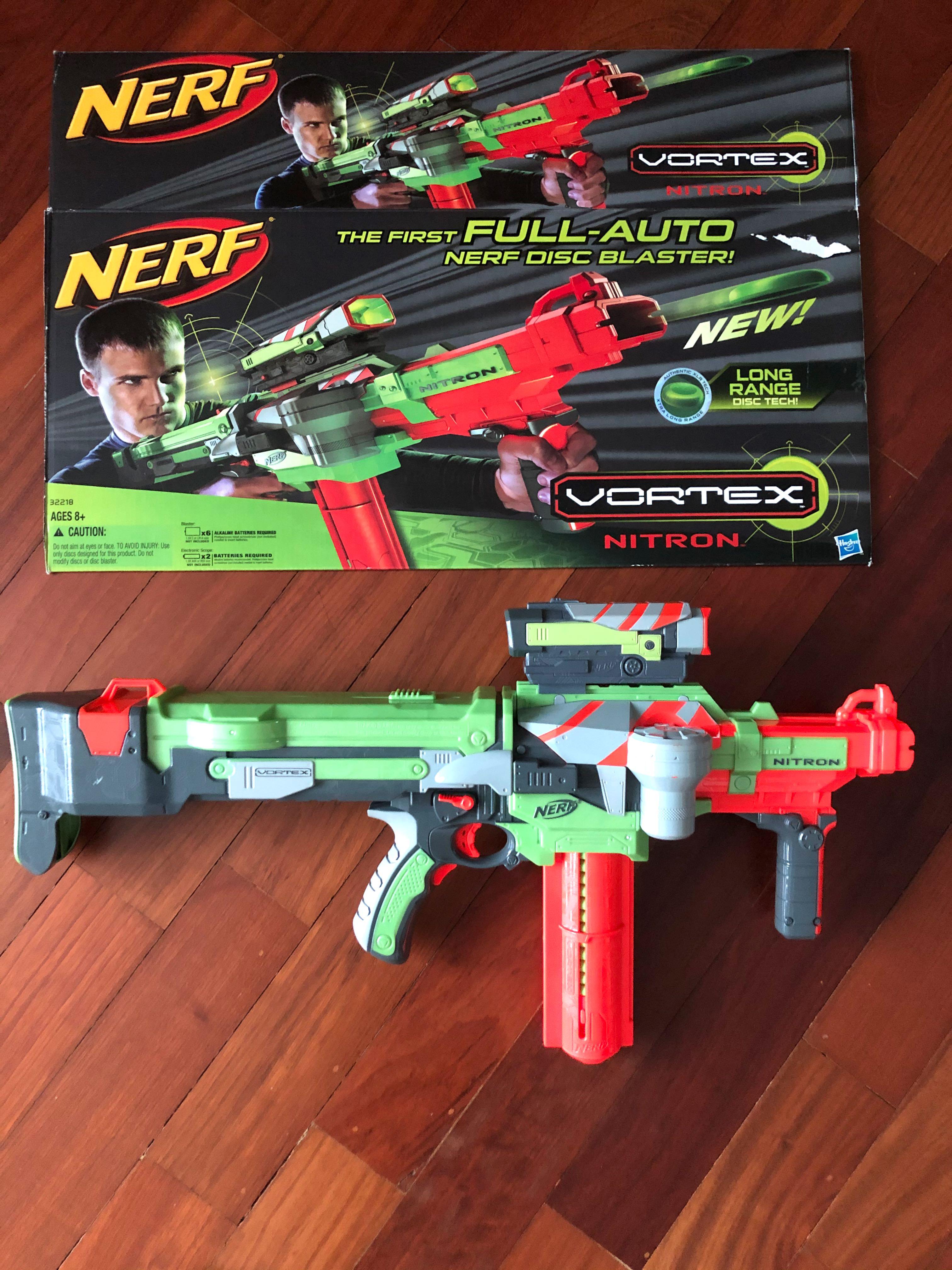 NERF Vortex Nitron Motorized FullAuto Nerf Disc Blaster XLR Xtra