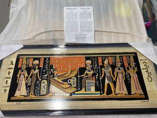 Original hand painted art piece from Egyptian Papyrus Museum hieroglyphics 