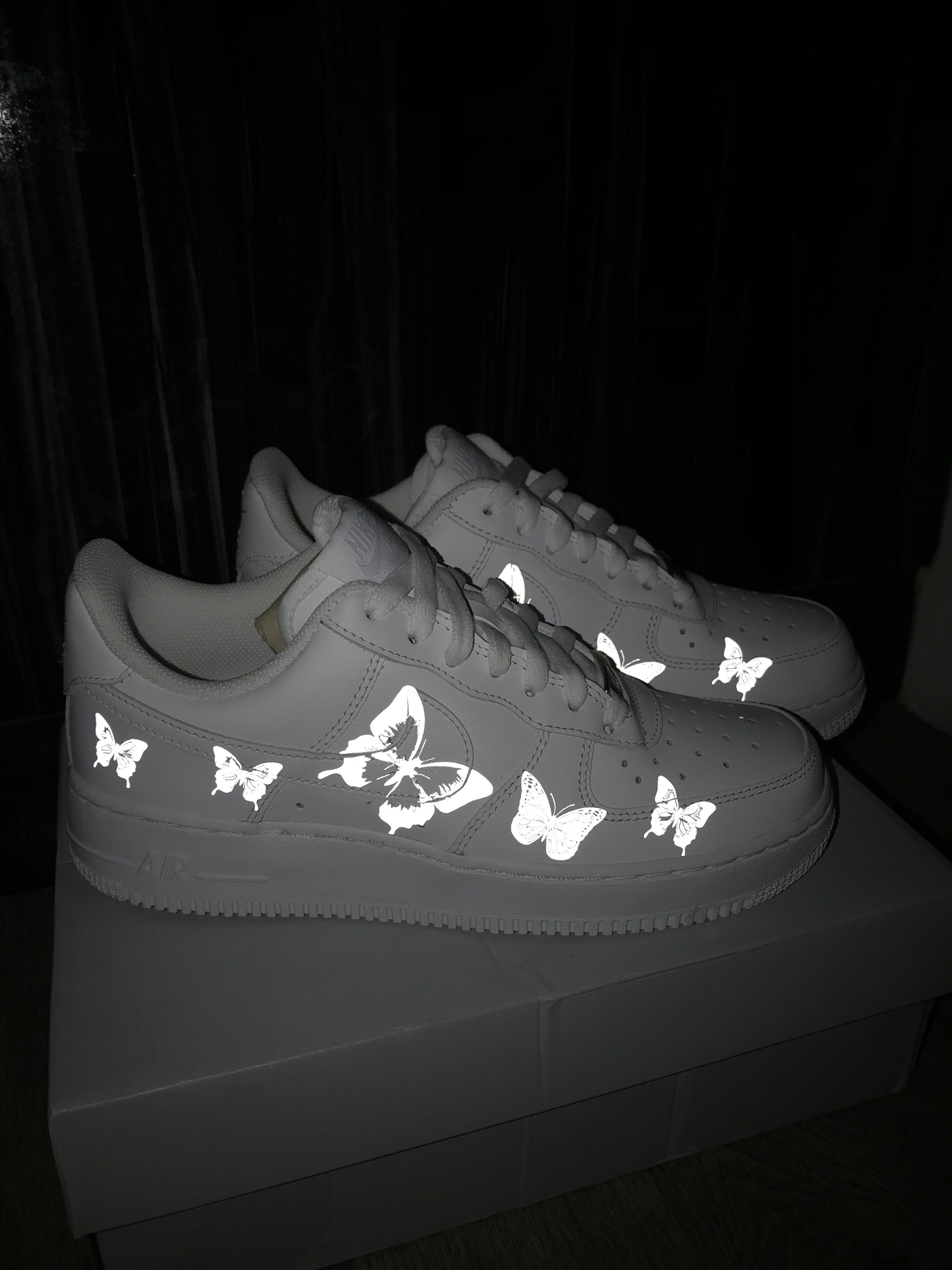 reflective butterfly air force ones