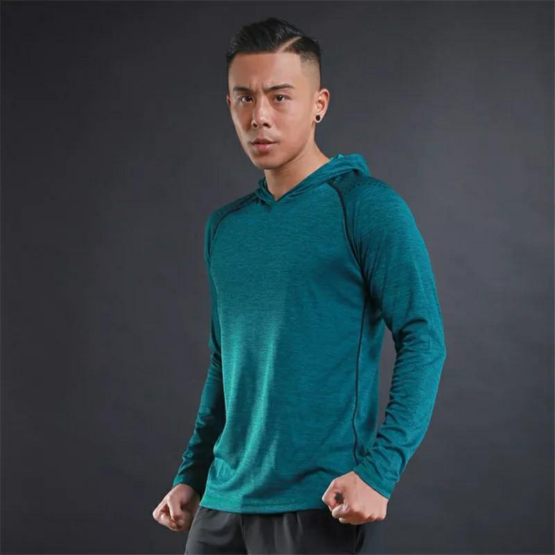Running Jacket For Men Sports Coat Fitness Long Sleeve Hooded