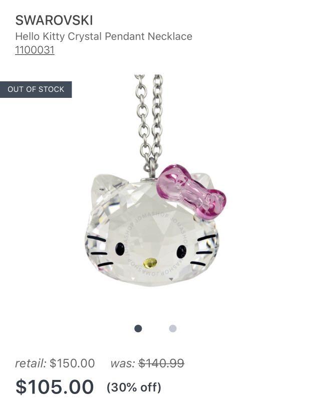 Swarovski crystal hello kitty pendant necklace discount