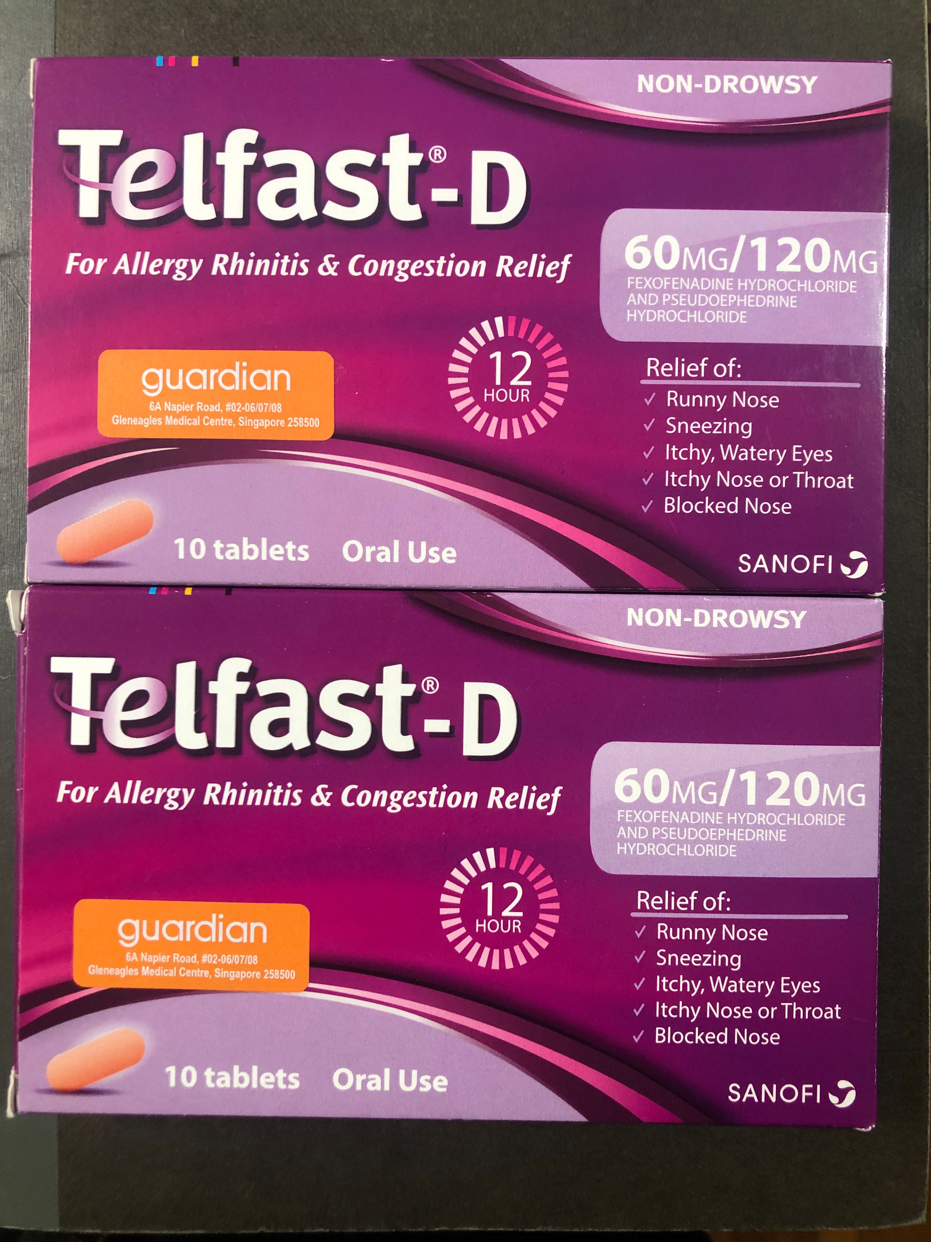 Telfast, Antihistamine, Allergy Tablets, 120 Mg 20 Tablets,